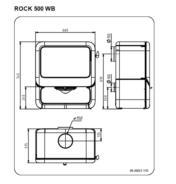 Dovre Rock 500 WB Wit Emaille, *Uitlopend model, belt u voor de beschikbaarheid*
